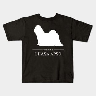 Lhasa Apso Dog White Silhouette Kids T-Shirt